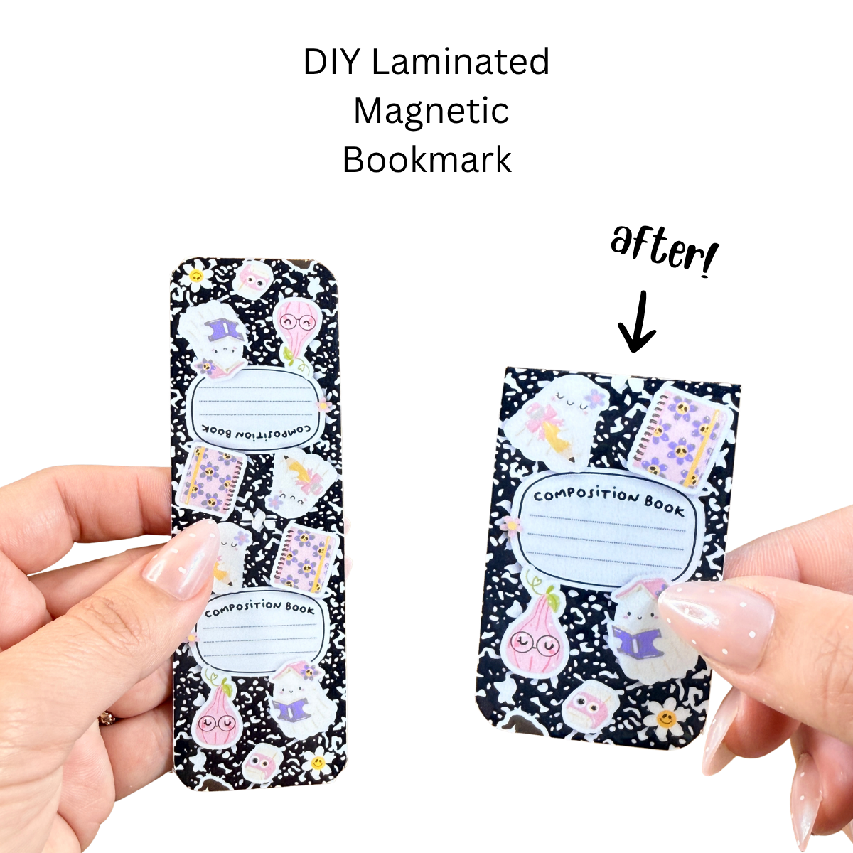 Composition Book Rectangle Magnetic Bookmark DIY