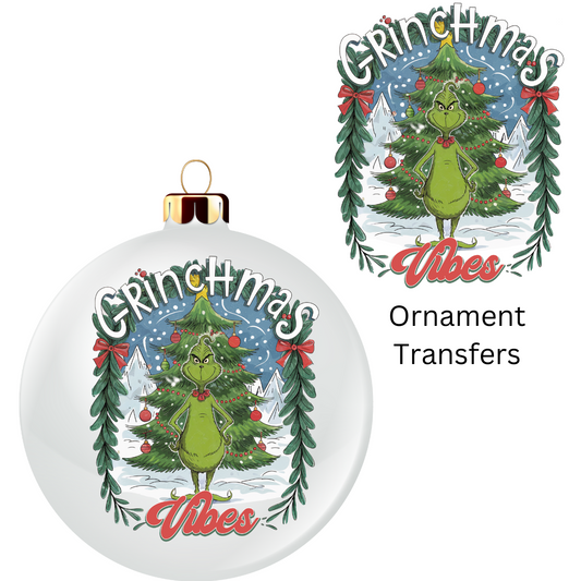 Green Monster Vibes Ornament Transfer UV DTF