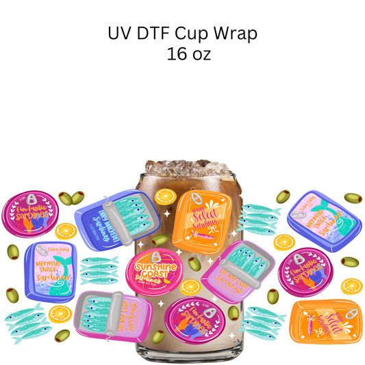 Sardines UV DTF Cup Wrap