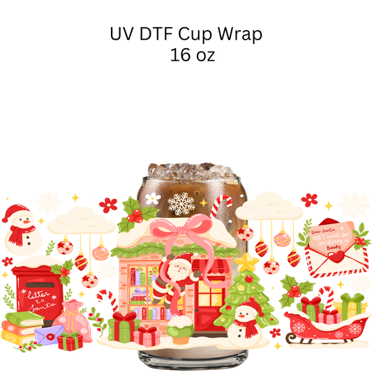 Santa's Book Factory UV DTF Cup Wrap