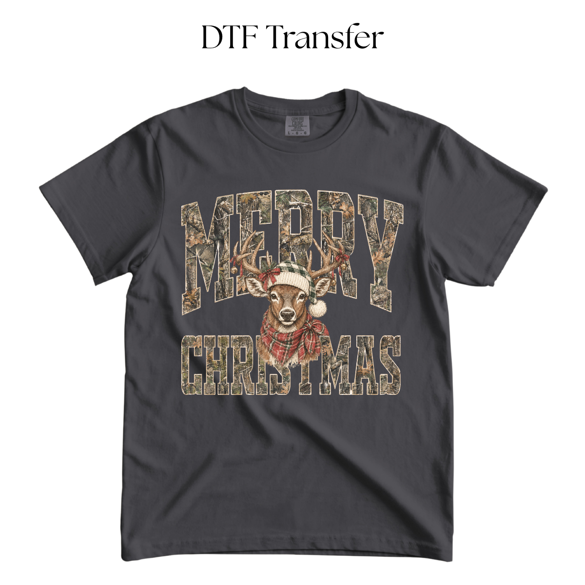 Camo Merry Christmas DTF Transfer