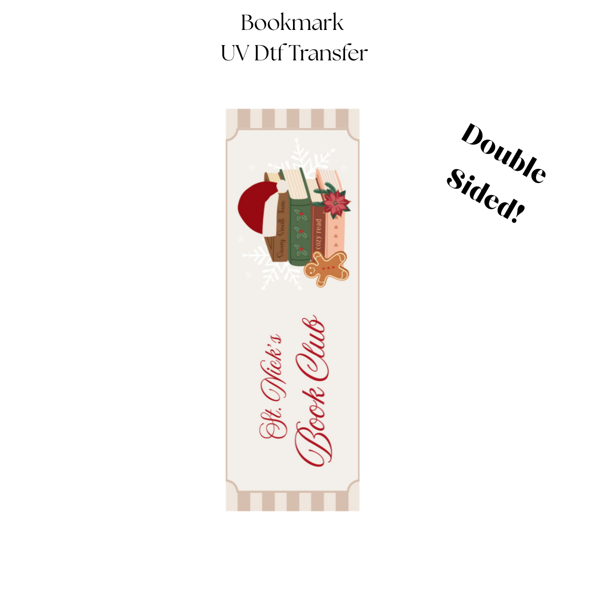 2" St Nicks Book Club UV DTF Bookmark Transfer
