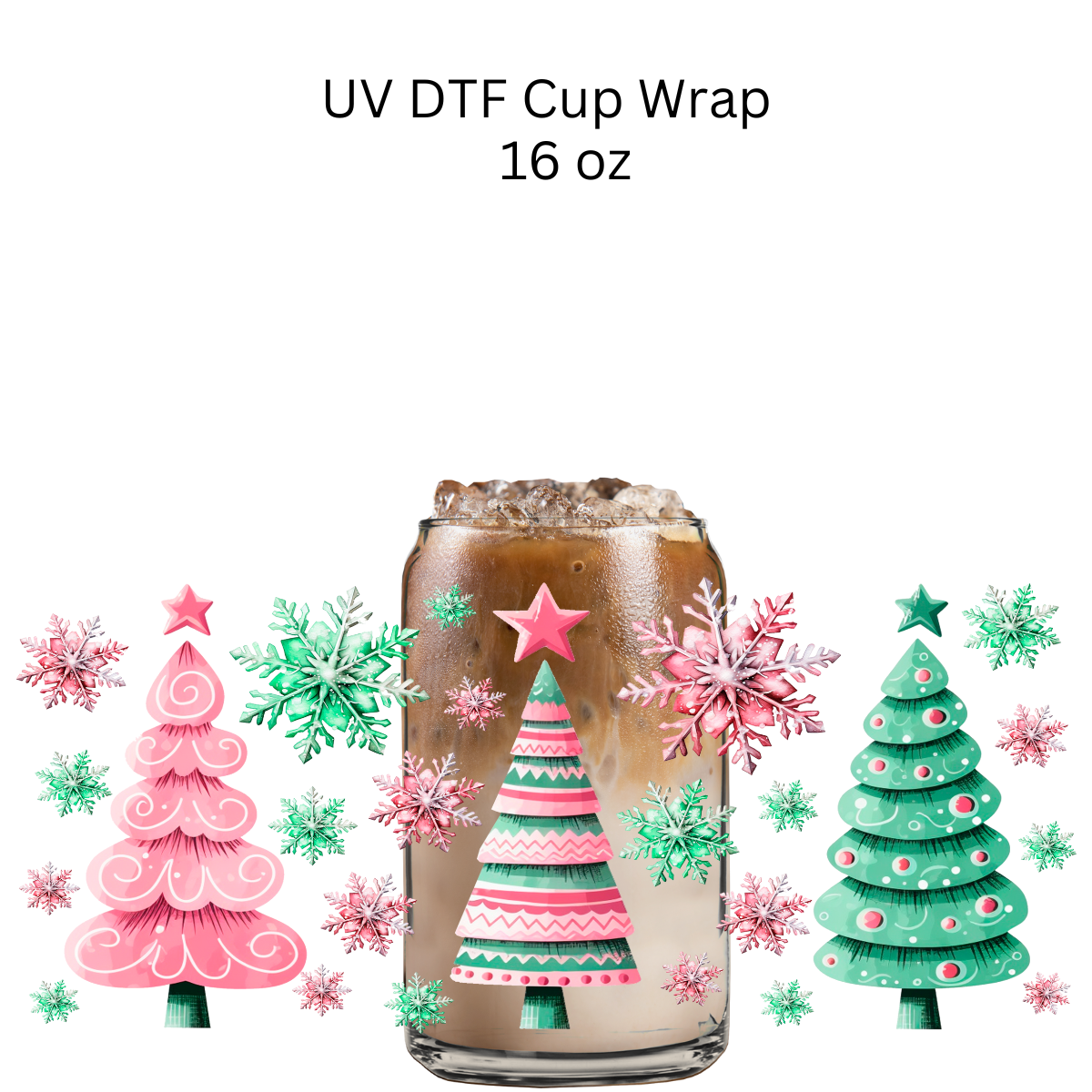Christmas Trees UV DTF Cup Wrap