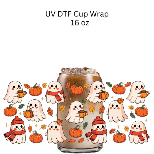 Fall Ghost Pumpkins UV DTF Wrap