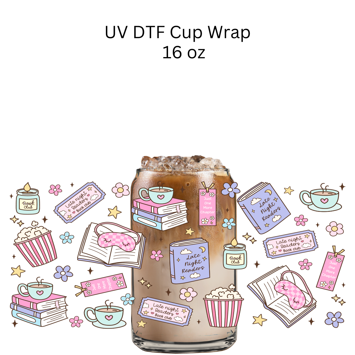 Late Night Reader UV DTF Cup Wrap