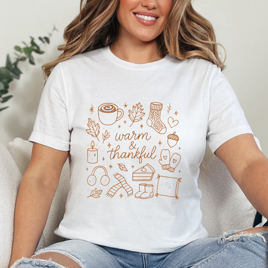 Warm and Thankful Orange Single Color DTF Transfer
