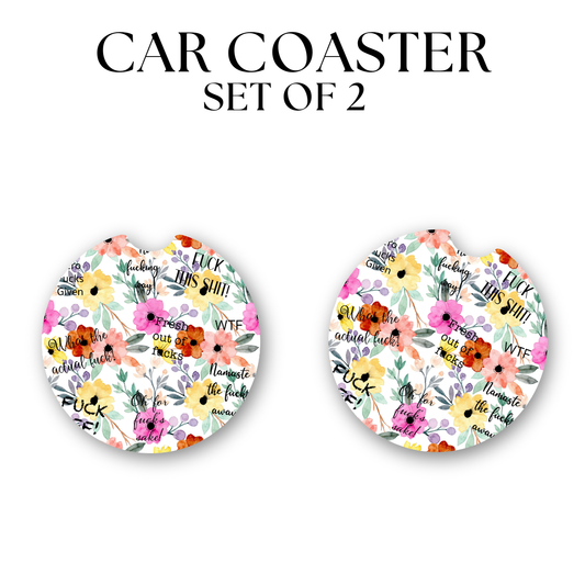 Adult Words and Flowers Coaster DTF Transfer