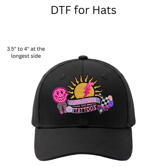 Tan Lines Tattoos Hat DTF Transfers