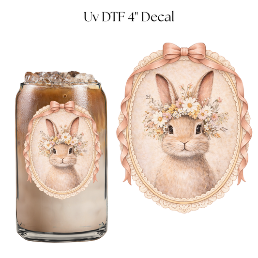 Coquette Bunny Frame 4” UV DTF Decal