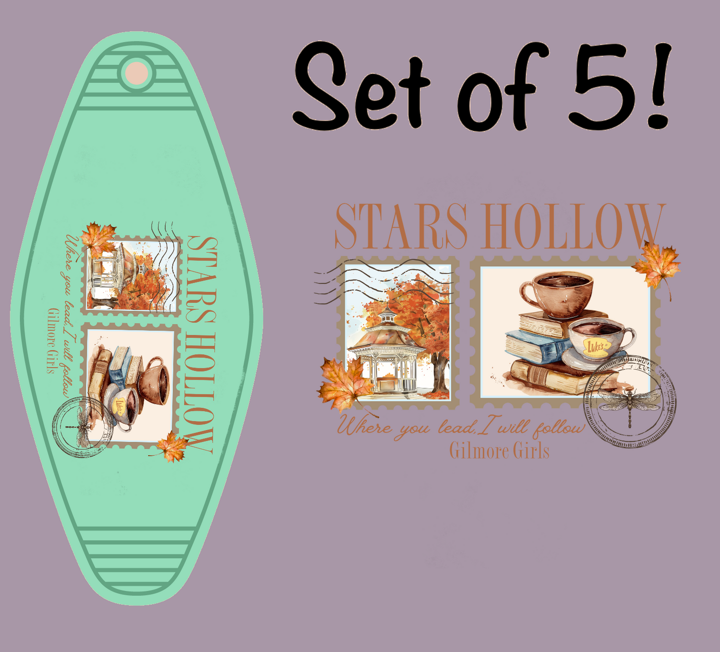 Stars Hollow Stamps MOTEL KEYCHAIN Transfer