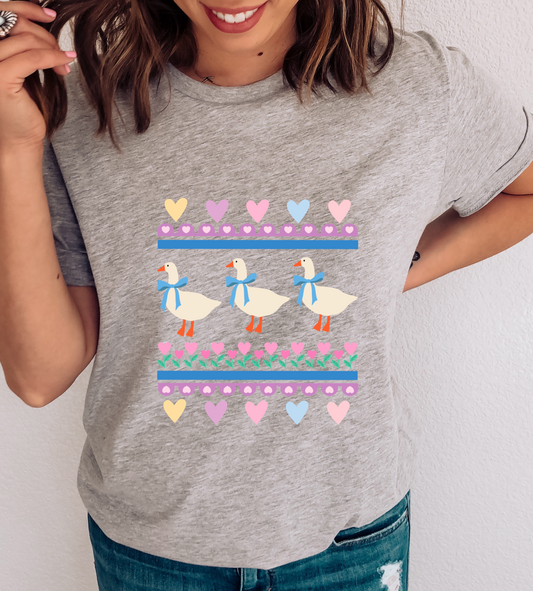 Ducks And Pastel Hearts DTF TRANSFER