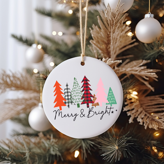 Merry & Bright Ornament Size UV DTF