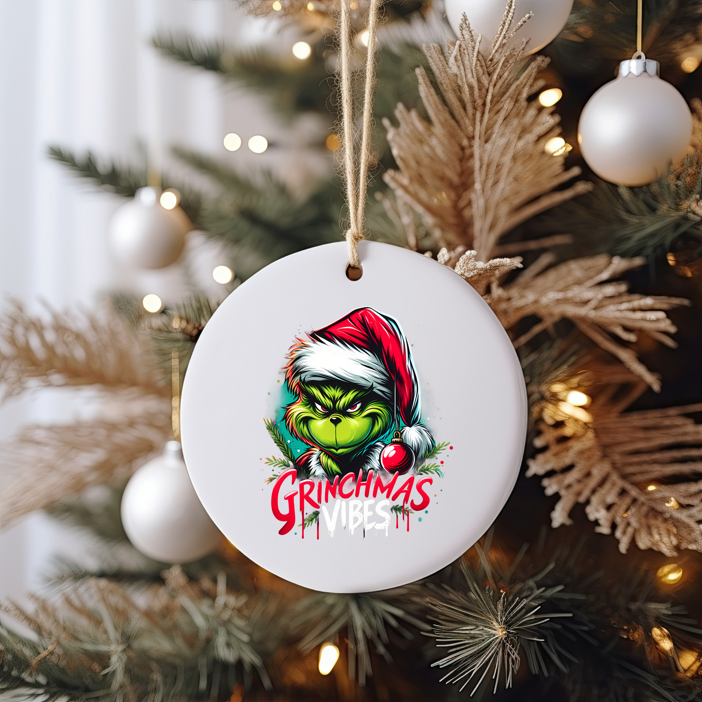 Green Monster Vibes Ornament Size UV DTF DOUBLE SIDED