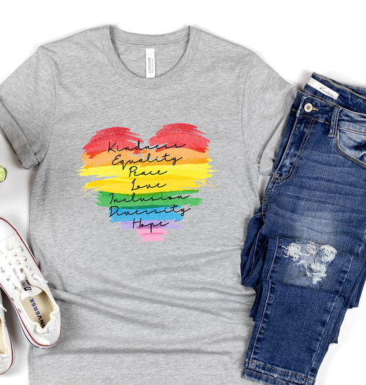Rainbow Heart LAST CHANCE  DTF