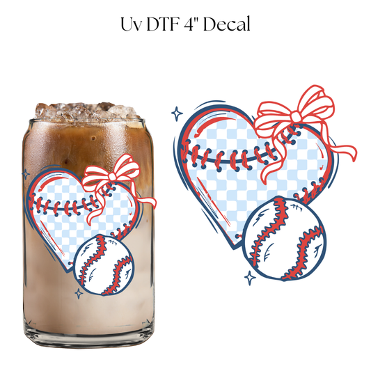 Baseball Heart 4” UV DTF Decal
