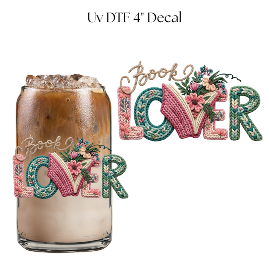 Book Lover Faux Yarn 4” UV DTF Decal