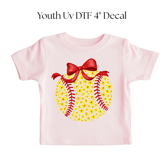 YOUTH Softball Flowers DTF Transfer