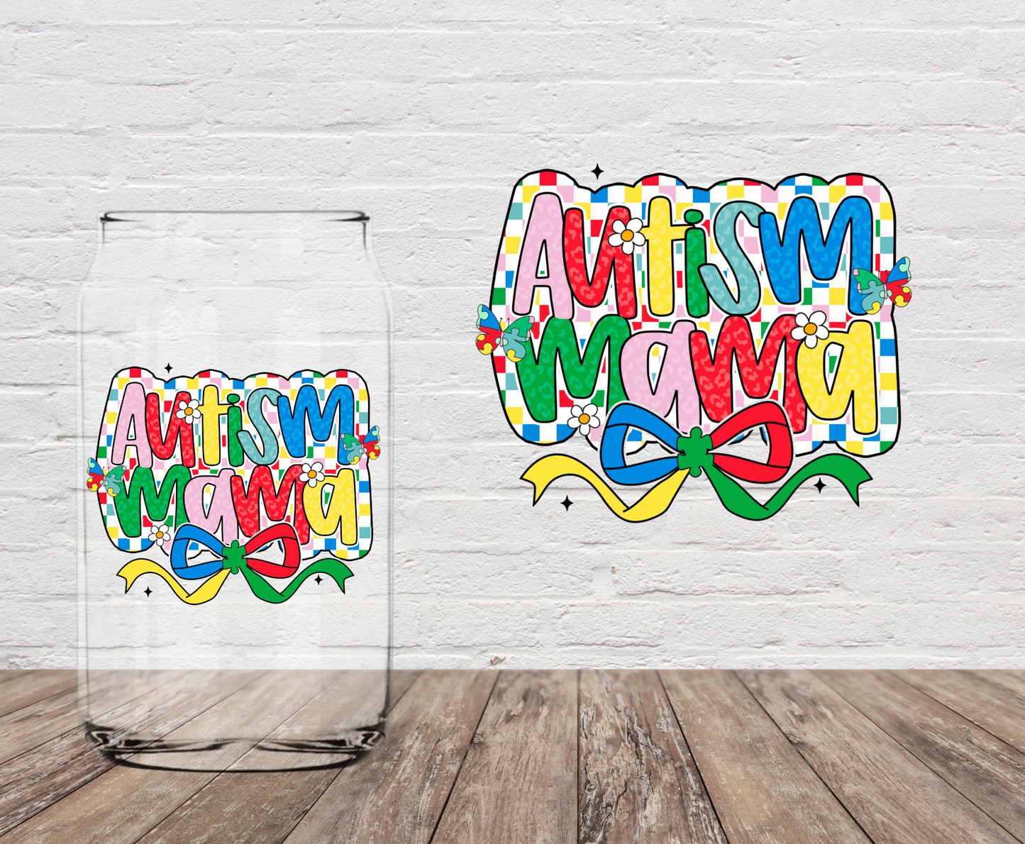 Autism Mama Colorful 4" UV DTF