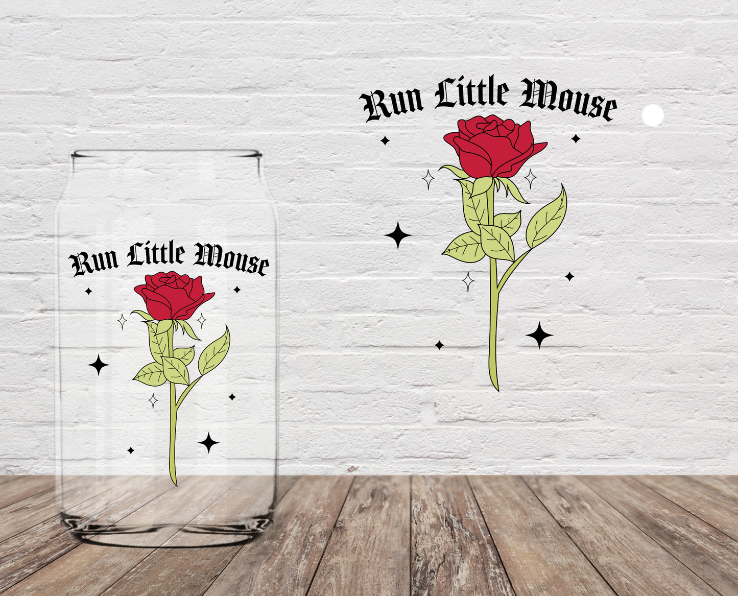 Run Little Mouse Rose 4" UV DTF