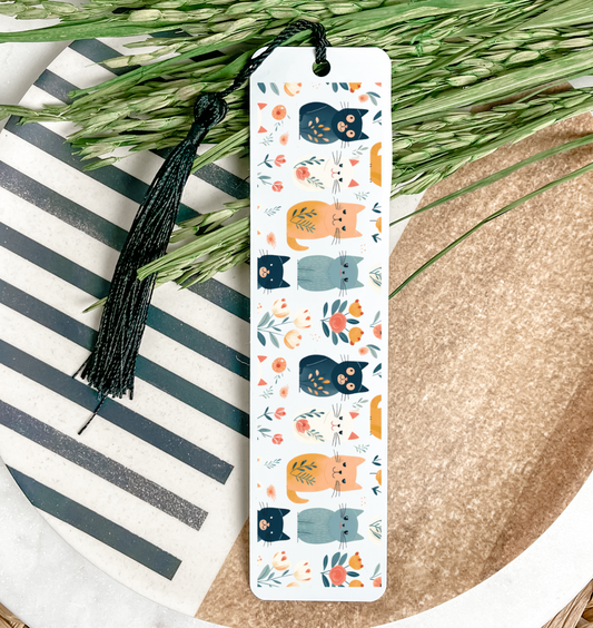 Cats & Floral UV DTF Bookmark DOUBLE SIDED