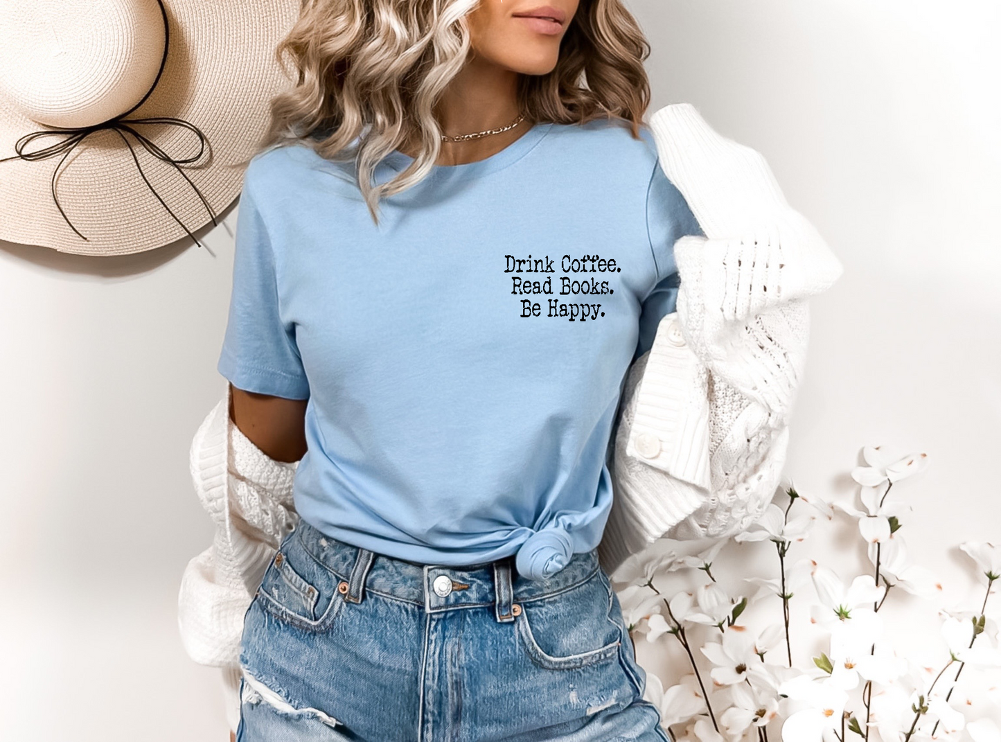Drink Coffee Be Happy (BLACK) SINGLE COLOR DTF TRANSFER
