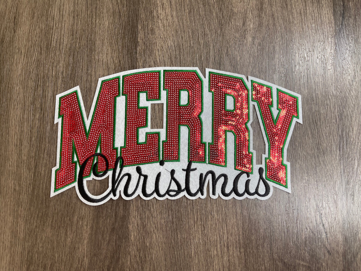 Merry Christmas Sequin Patch