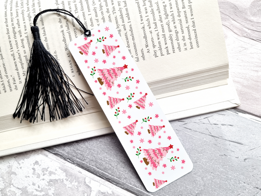 Pink Christmas Bookmark UV DTF Transfer