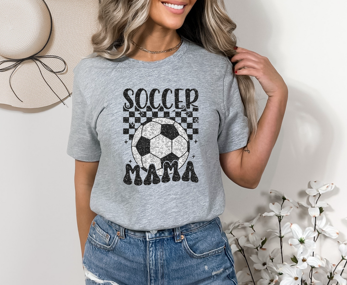 Glitter Soccer Mama DTF