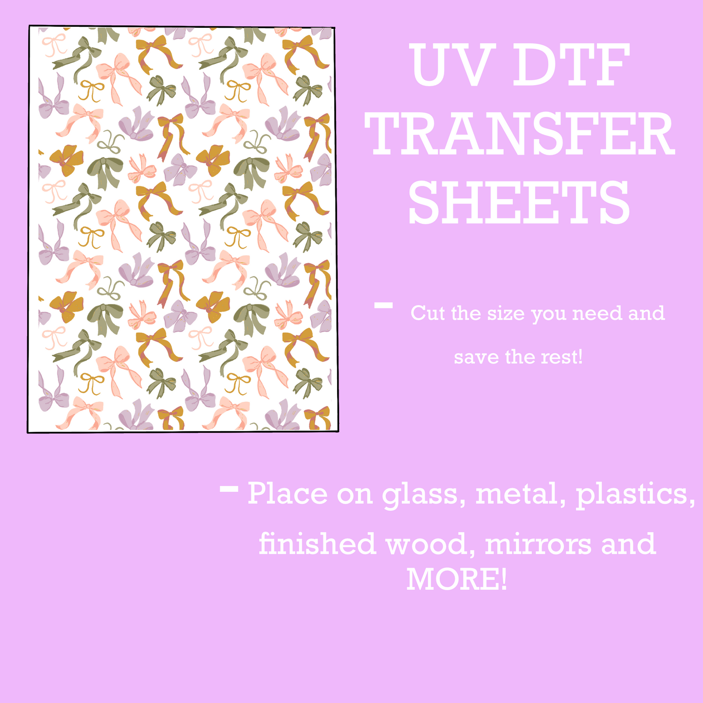 Coquette Bows UV DTF SHEET