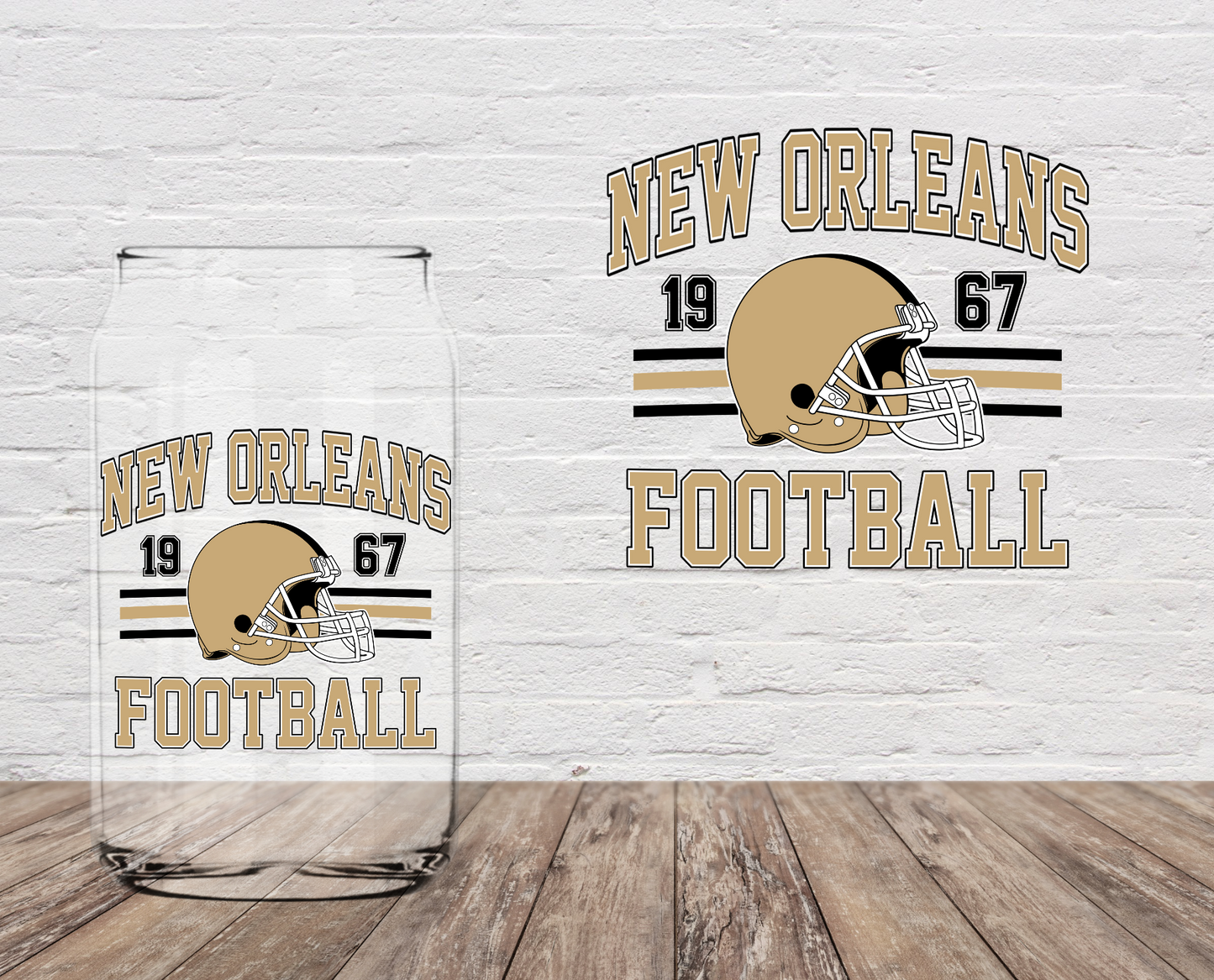 New Orleans Football 4" UV DTF