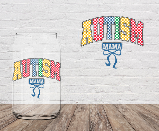 Autism Mama Checkered 4" UV DTF