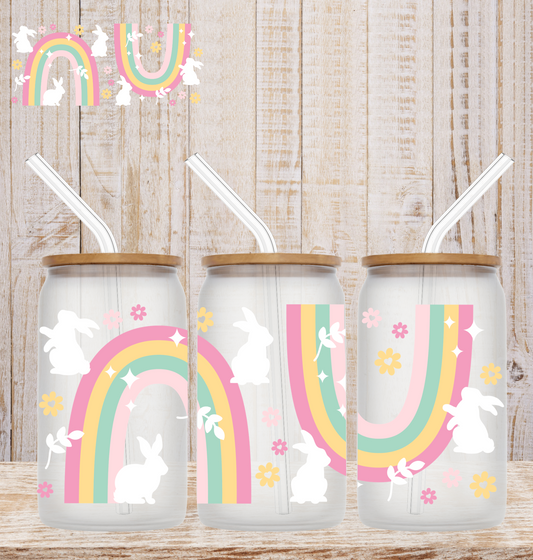 Rainbow & Bunnies 16oz UV DTF