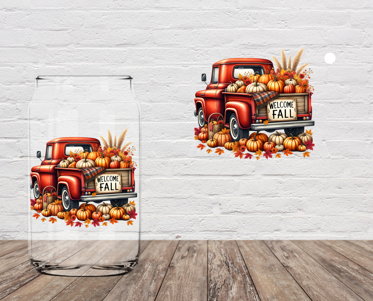 Welcome Fall Orange Truck 4" UV DTF