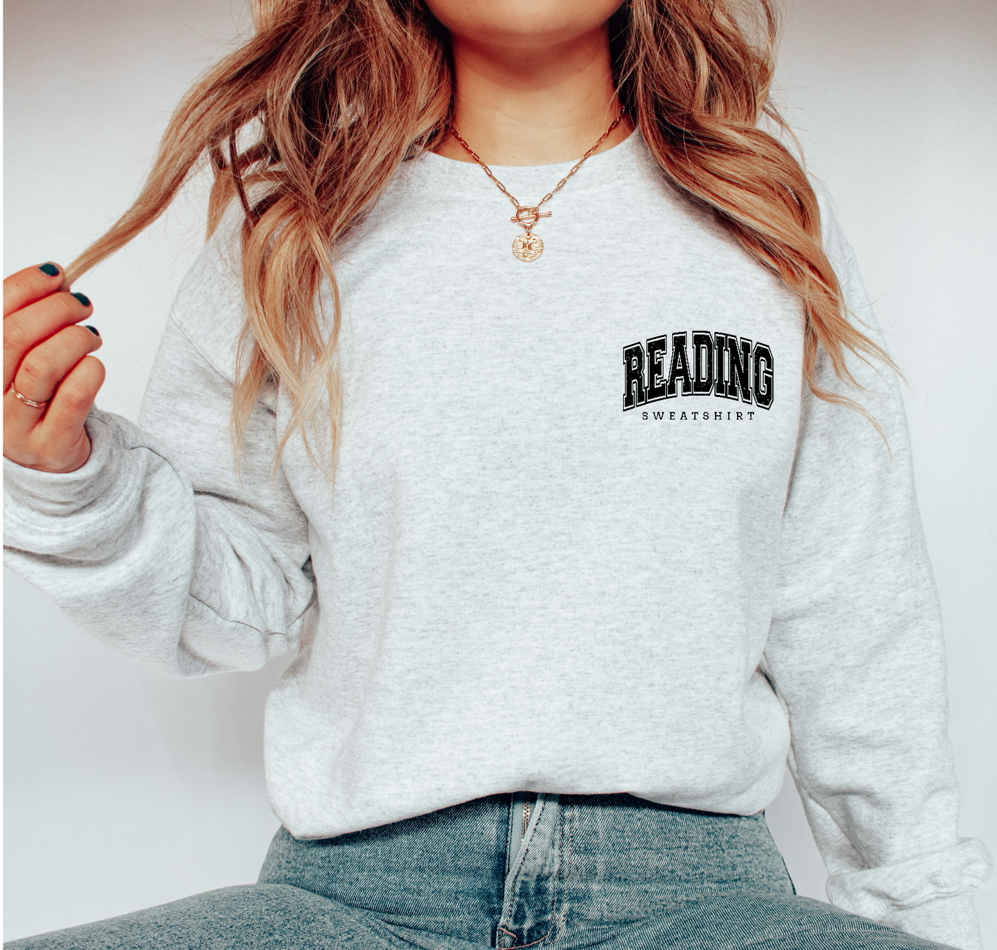 Reading Sweatshirt (BLACK) SINGLE COLOR DTF TRANSFER