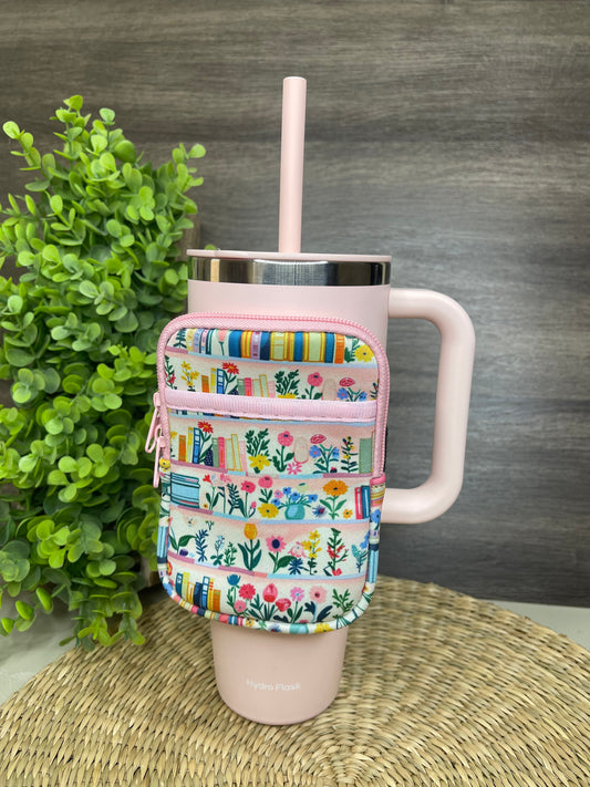 Floral Book Shelve Tumbler Bag