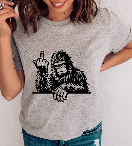 Middle Finger Up (BLACK) SINGLE COLOR DTF TRANSFER