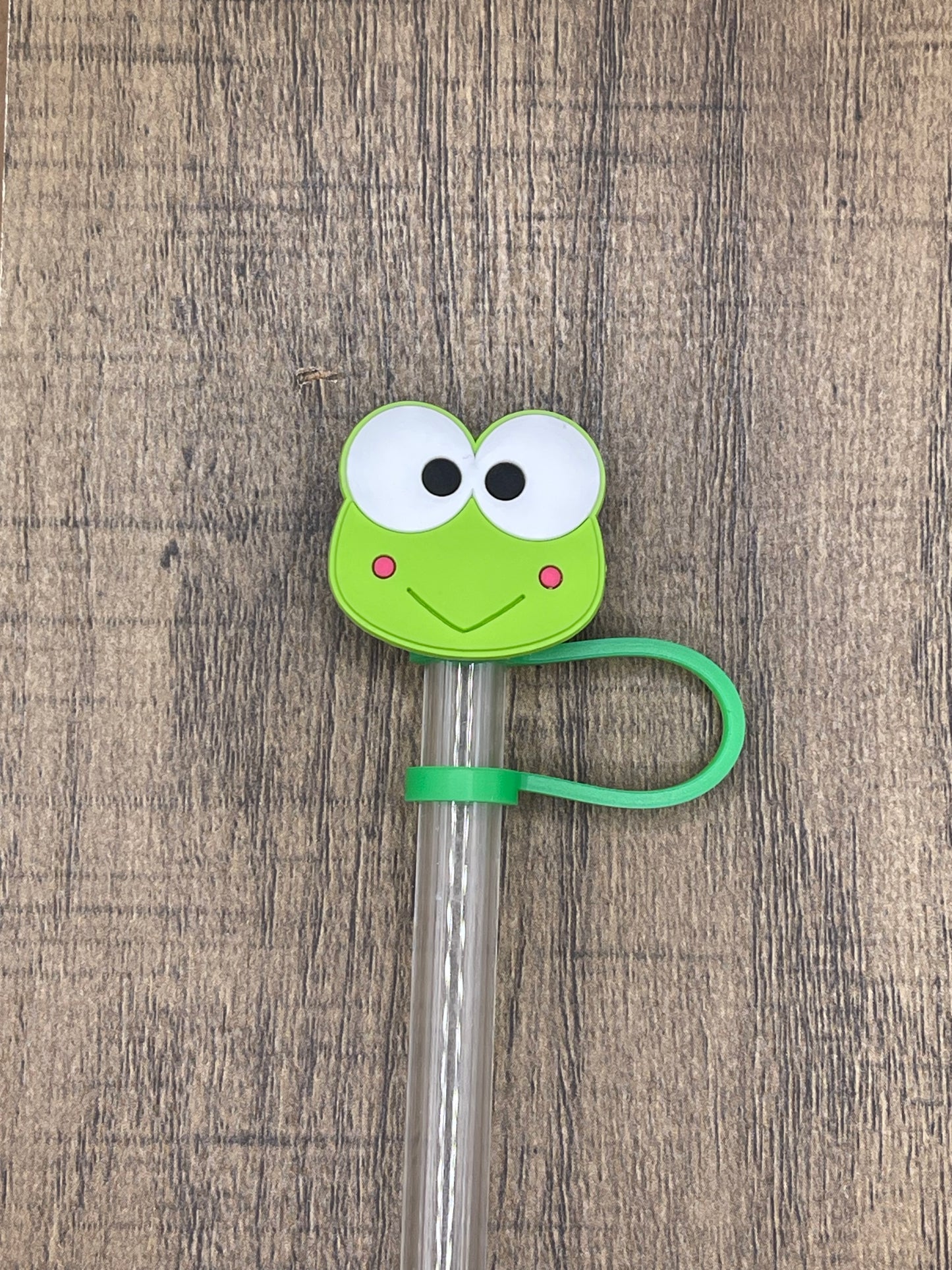Green Frog Silicone Straw Topper