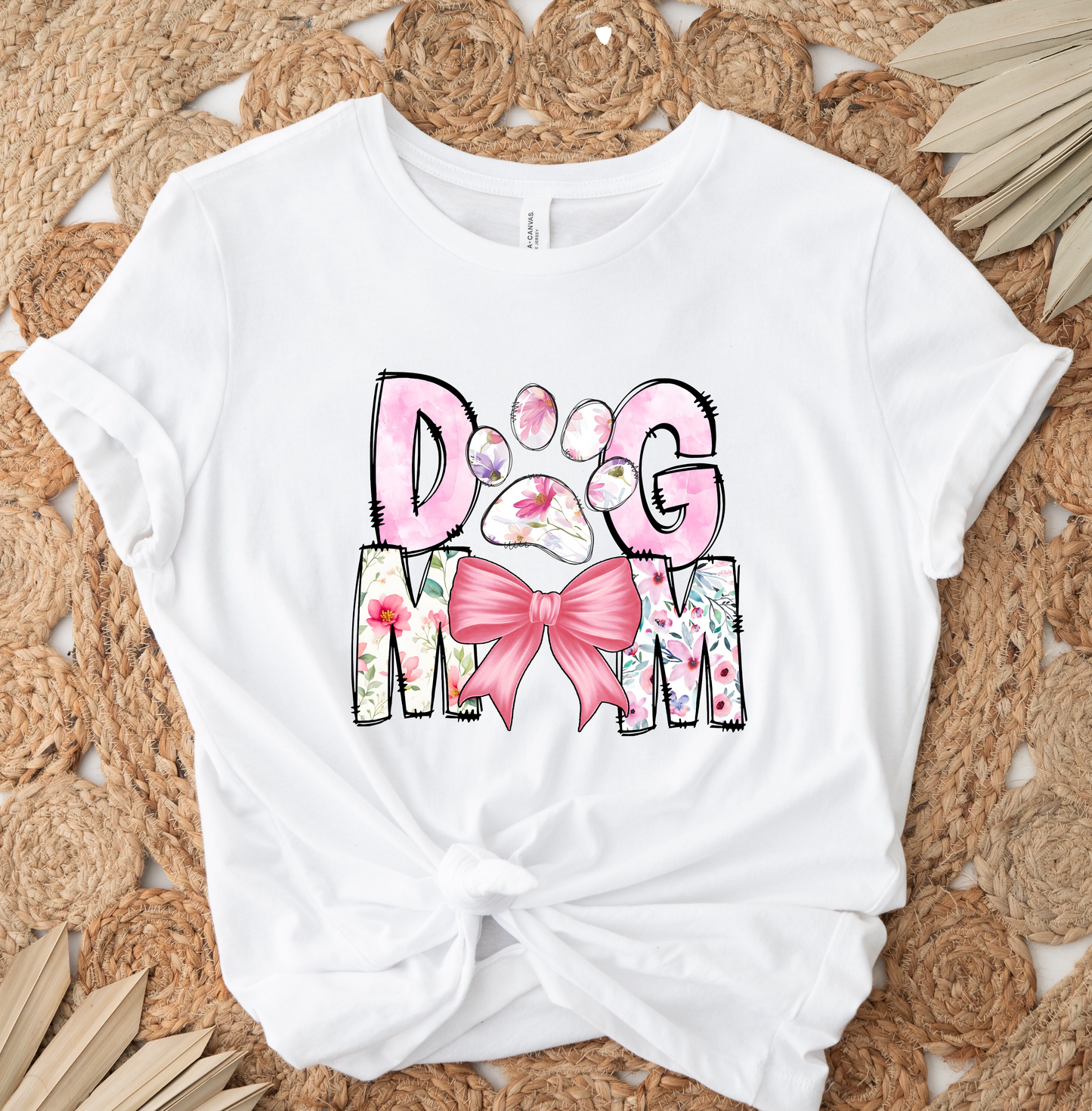 Dog Mom Pink Bow DTF TRANSFER