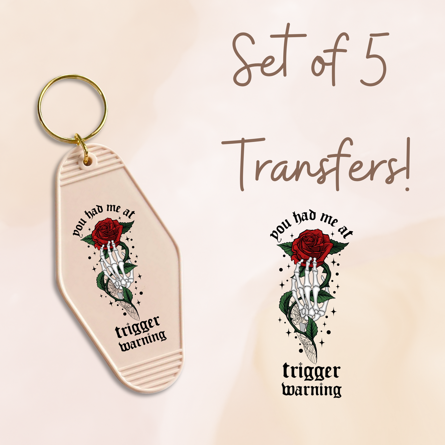 You Had Me At Trigger Warning UV (MOTEL KEYCHAIN)