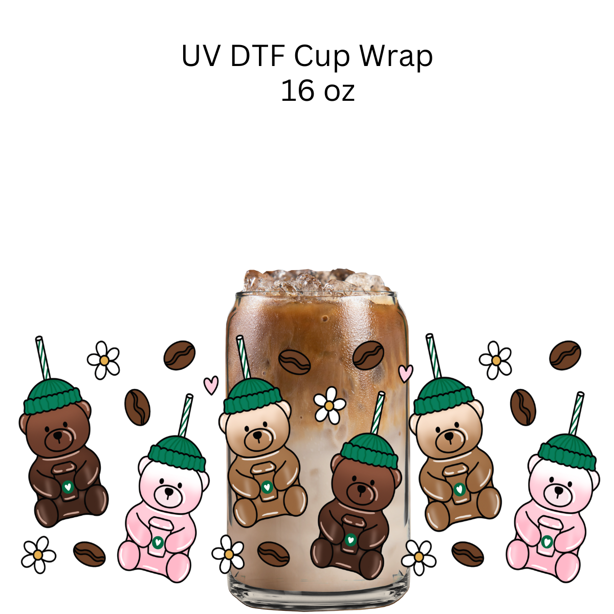 Coffee Bears UV DTF Cup Wrap