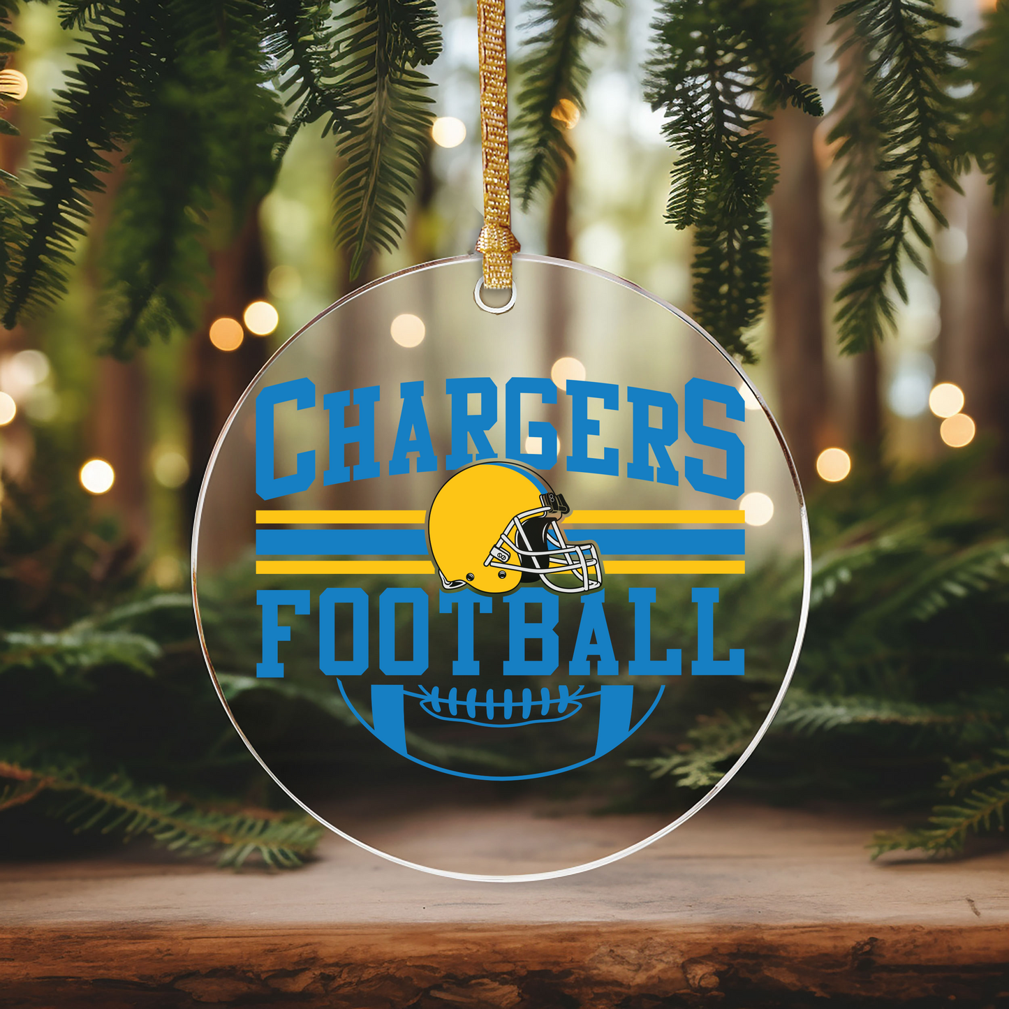 Charge Football Ornament Size UV DTF DOUBLE SIDED