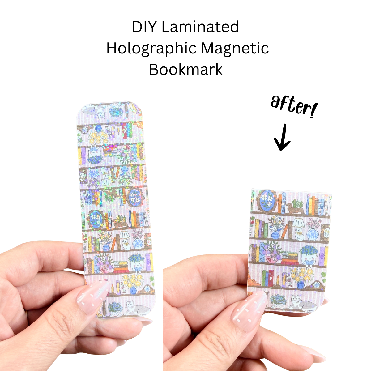 Book Shelf Holographic Rectangle Magnetic Bookmark DIY