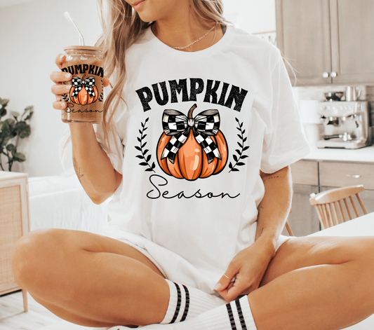 Pumpkin Season Plaid Pumpkin DTF Transfer