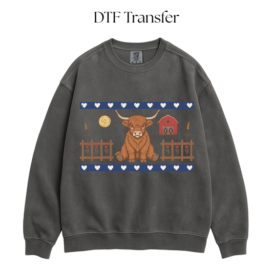 Farmhouse Cow DTF Transfer
