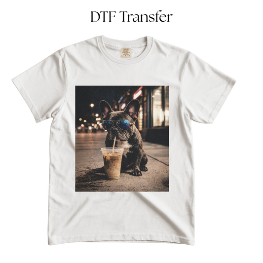 Frenchie Coffee DTF Transfer