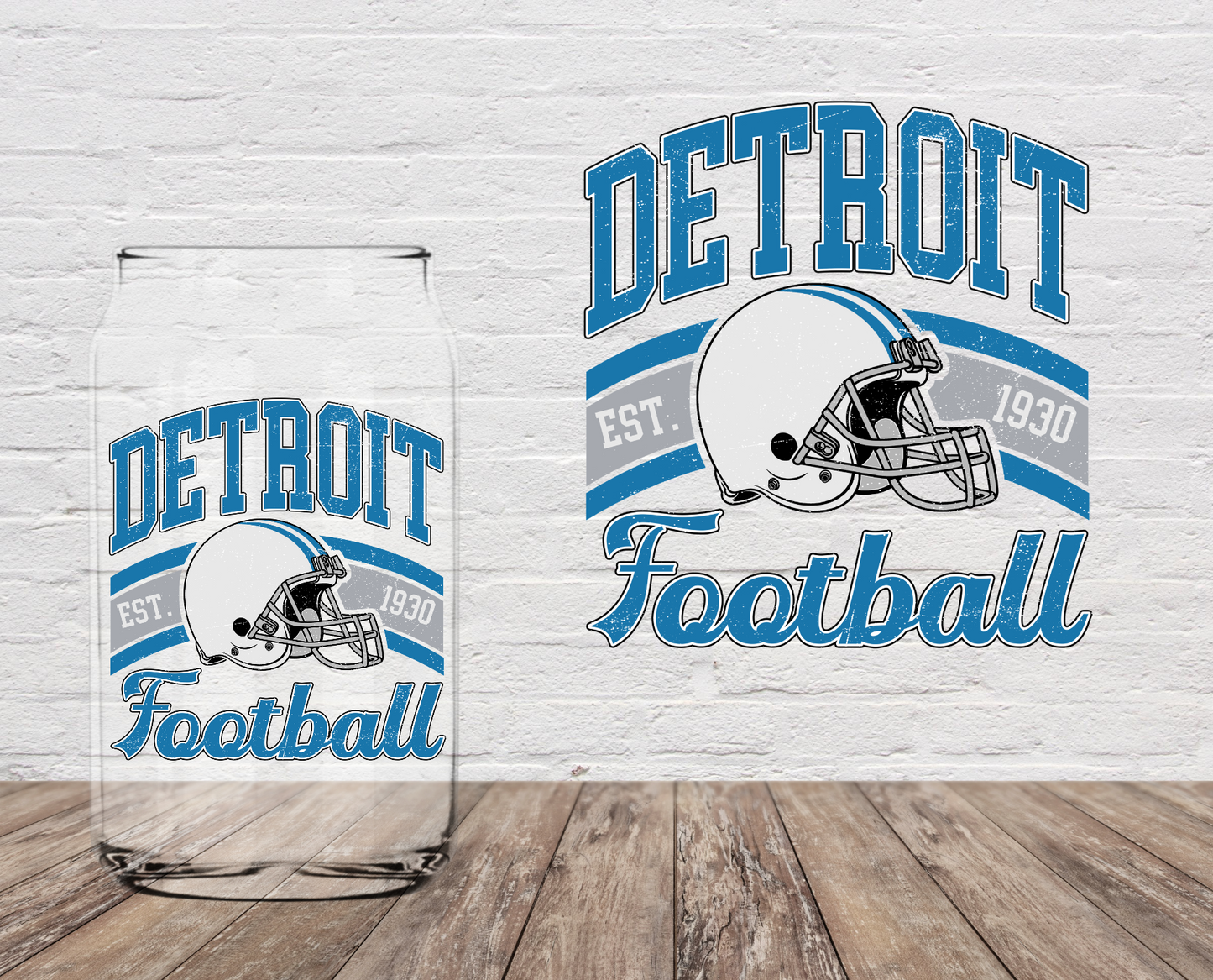 Detroit Football 4" UV DTF