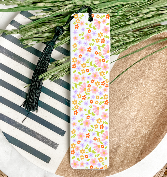 Pink Flowers UV DTF Bookmark DOUBLE SIDED