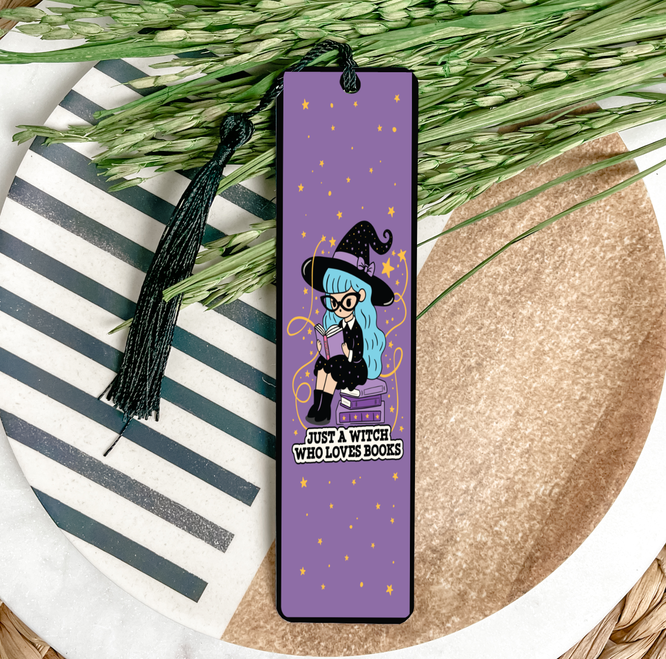 Just A Witch Who Loves Books UV DTF Bookmark DOUBLE SIDED