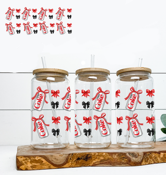 Diet Soda Bows UV DTF DOUBLE SIDED