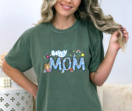 Blue Mom DTF Transfer